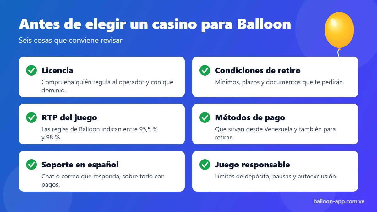 Checklist para elegir un casino donde jugar Balloon