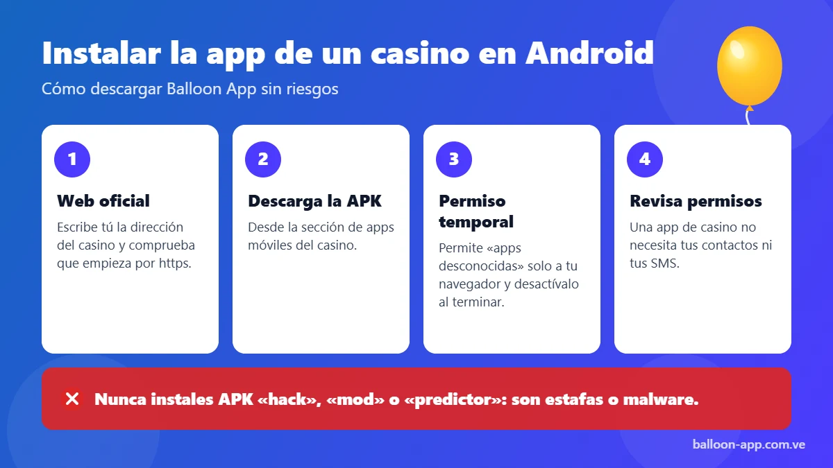 Pasos para instalar la app de un casino en Android de forma segura